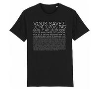 La French Touch T Shirt Citation Otis Vous Savez... - pour Homme - Imprimé en France - Coton 100% Bio - Cadeau Anniversaire Film et Série Humour Original Rigolo (Noir, XL)