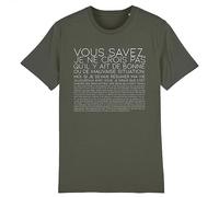 La French Touch T Shirt Citation Otis Vous Savez... - pour Homme - Imprimé en France - Coton 100% Bio - Cadeau Anniversaire Film et Série Humour Original Rigolo (Kaki, XXXL)