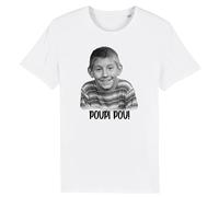 La French Touch T Shirt Dewey Poupi Pou - pour Homme - Imprimé en France - Coton 100% Bio - Cadeau Anniversaire Film et Série Humour Original Rigolo (Blanc, XXXL)