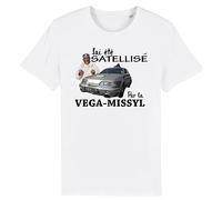 La French Touch T Shirt Etienne Le bolideur Vega-Missyl - pour Homme - Imprimé en France - Coton 100% Bio - Cadeau Anniversaire Film et Série Humour Original Rigolo (Blanc, XL)
