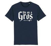 La French Touch T Shirt Kaamelott on en a Gros - pour Homme - Imprimé en France - Coton 100% Bio - Cadeau Kaamelott Original Rigolo (Marine, XL)