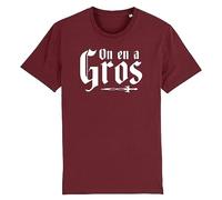 La French Touch T Shirt Kaamelott on en a Gros - pour Homme - Imprimé en France - Coton 100% Bio - Cadeau Kaamelott Original Rigolo (Bordeaux, XL)