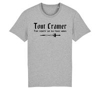 La French Touch T Shirt Kaamelott Tout Cramer - pour Homme - Imprimé en France - Coton 100% Bio - Cadeau Film et Série Kaamelott Original Rigolo (Gris, L)