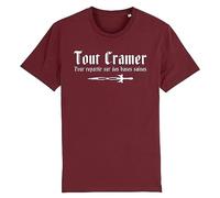 La French Touch T Shirt Kaamelott Tout Cramer - pour Homme - Imprimé en France - Coton 100% Bio - Cadeau Film et Série Kaamelott Original Rigolo (Bordeaux, S)