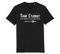 La French Touch T Shirt Kaamelott Tout Cramer - pour Homme - Imprimé en France - Coton 100% Bio - Cadeau Film et Série Kaamelott Original Rigolo (Noir, XXXL)
