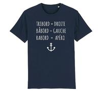 La French Touch T Shirt Rabord = Apéro - pour Homme - Imprimé en France - Coton 100% Bio - Cadeau Anniversaire Apéro EVG Original Rigolo (Marine, XL)
