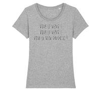 La French Touch T-Shirt Vive Le Vendredi - pour Femme - Imprimé en France - Coton 100% Bio - Cadeau Anniversaire Punchlines Original Rigolo (Gris, XS)