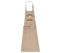 La French Touch Tablier cuisine homme Ce mec veut une bière - 100% coton bio - Imprimé en France - Cadeau Anniversaire Apéro Humour original rigolo (Beige)
