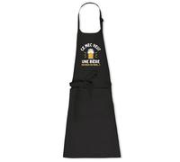 La French Touch Tablier cuisine homme Ce mec veut une bière - 100% coton bio - Imprimé en France - Cadeau Anniversaire Apéro Humour original rigolo (Noir)