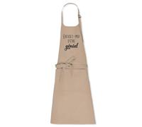 La French Touch Tablier de cuisine Excusez-moi d'etre génial - 100% coton bio - Imprimé en France - Cadeau Anniversaire original rigolo (Beige)