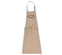 La French Touch Tablier de cuisine femme Madame parfaite - 100% coton bio - Imprimé en France - Cadeau Anniversaire Humour maman original rigolo (Beige)