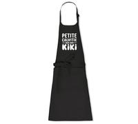 La French Touch Tablier homme humour Petite calvitie, gros kiki - 100% coton bio - Imprimé en France - Cadeau Anniversaire Chauve Humour original rigolo (Noir)