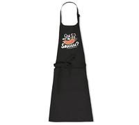 La French Touch Tablier homme humour Qui veut ma saucisse - 100% coton bio - Imprimé en France - Cadeau Cuisine Humour original rigolo (Noir)
