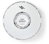 Détecteur de fumée et de monoxyde de carbone | Alimentation par piles | Durée de vie des piles : 10 ans | EN 14604 | Avec bouton de test | 85 dB | ABS | Blanc