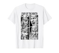 La Fureur des Guerriers Vikings du Valhalla du Nord T-Shirt Graphique avec Valeur