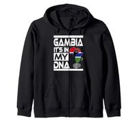 La Gambie est inscrite dans Mon ADN avec Le Drapeau gambien, la Carte de l'Afrique, Le Poing levé Sweat à Capuche