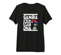 La Gambie est inscrite dans Mon ADN avec Le Drapeau gambien, la Carte de l'Afrique, Le Poing levé T-Shirt Haut de Gamme