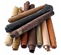 La Garzarara - Chutes de Cuir Vintage et Sportif - Min 25x20 cm, Max 40x40 cm - 1kg - Sélection Aléatoire pour Artisanat, Couture et Créations Fait-Main - Finitions et Couleurs Variées - LAG43