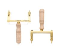 LA GONDOLA Lot de 2 molettes à pâte double réglable lisse et roue double réglable en laiton et poignée en bois, fabriqué à la main