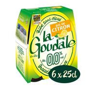 LA GOUDALE 0.0 % Bière sans alcool au jus de citron - Pack de 6 x 25 cl