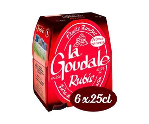 LA GOUDALE Ru ière aromatisée aux fruits rouges 5% - Pack de 6 x 25 cl
