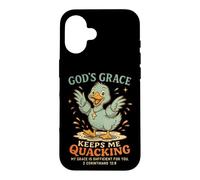 La grâce de Dieu me Permet de Charlatan Christian Duck Coque pour iPhone 16