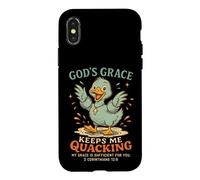 La grâce de Dieu me Permet de Charlatan Christian Duck Coque pour iPhone X/XS