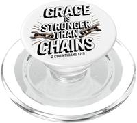 La grâce est Plus Forte Que Les chaînes 2 Corinthiens 12:9 PopSockets PopGrip pour MagSafe