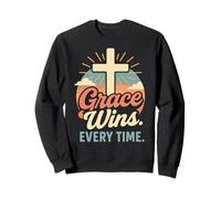 La grâce gagne chaque fois que Christian Cross est né de nouveau en Jésus Sweatshirt