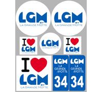 La Grande-Motte (8 Autocollants Variés) - Sticker/Autocollant