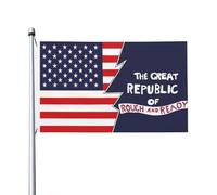 La Grande République De Rough And Ready Et De L'Amérique Drapeaux Double Face Drapeaux De Maison Résistant Aux Intempéries Bannières 90X150Cm Pour Toutes Les Saisons Fêtes Intérieure