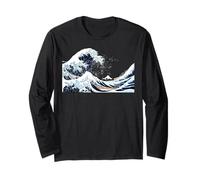 La grande vague d'art japonais de Kanagawa Hokusai Manche Longue