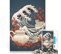 La Grande Vague de Café Puzzle de 1000 pièces pour Adolescents Jeu de logique et de Sens Paisible et Amusant Bords Lisses Cadeau créatif 50x75cm