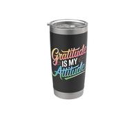 La gratitude est mon attitude, la positivité, la reconnaissance, l'édification Gobelet isotherme en acier inoxydable double paroi