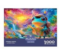 La Grenouille de randonnée lit la Carte par Le Chemin Lumineux Puzzle De 1000 Pièces Grenouille rêve Qualité Premium, Excellent Jeu pour Adultes Et Enfants 70x50cm/1000pcs