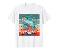 La Grenouille est Assise sur Un Champignon Frog Lovers T-Shirt Graphique avec Valeur, Homme, Blanc, M