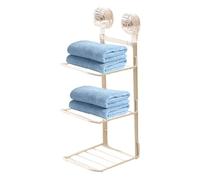 La grille de rangement de la tasse d'aspiration, l'étagère des organisateurs de douche muraux est fabriquée en fer, et ne sera pas facilement endommagée ou déformée, étagère d'entrepôt