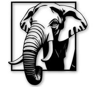 La Guarida del Dragón Tableau éléphant en bois en relief 3D - Silhouette minimaliste pour décoration murale moderne - Art animal pour salon, chambre ou bureau - Style élégant et artisanal