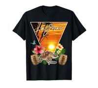 La Guyane Couché Soleil Tropical Cocotiers Tortue Paradis T-Shirt