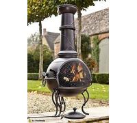 La Hacienda Murcia Cheminée en acier avec grille. Finition noir mat. BBQ [Medium] L