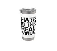 La haine est le vrai virus - AAPI Anti racisme asiatique - AAPI Hate Gobelet isotherme en acier inoxydable double paroi