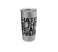 La haine est le vrai virus - AAPI Anti racisme asiatique - AAPI Hate Gobelet isotherme en acier inoxydable double paroi