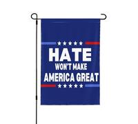 La haine ne rendra pas l'Amérique grande - Panneau patriotique 12x18 pour jardin, bannière double face