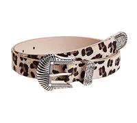 LA HAUTE Ceinture réglable en daim pour femme Imprimé léopard, 6599 Léopard, taille unique