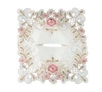 La housse de boîte à mouchoirs vintage en dentelle avec motif floral brodé ajoute de l'élégance et du charme à votre espace de vie, s'adapte aux boîtes à mouchoirs standard pour un look soigné et