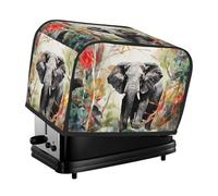 La housse de grille-pain éléphants dans la forêt est adaptée pour 2 petits couvercles de grille-pain avec de larges fentes et est livrée avec une poche de rangement pour répondre à divers besoins de