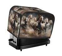 La housse de grille-pain Running of the Horses est adaptée pour 2 petits couvercles de grille-pain avec de larges fentes et est livrée avec une poche de rangement pour répondre à divers besoins de