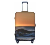 La housse de protection pour valise à roulettes Last Sun Rays Of Over The Sea Waves est adaptée pour les bagages de 45,7 à 81,3 cm, blanc, Large