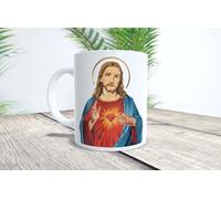 La Huella Tasse personnalisée du Sacré-Cœur de Jésus avec phrase de Saint Padre Pio. Pour tous les fidèles et fidèles qui croient en l'amour de Jésus.