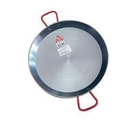 La Ideal Poêle à paella en acier poli, Argenté/rouge, 22 cm